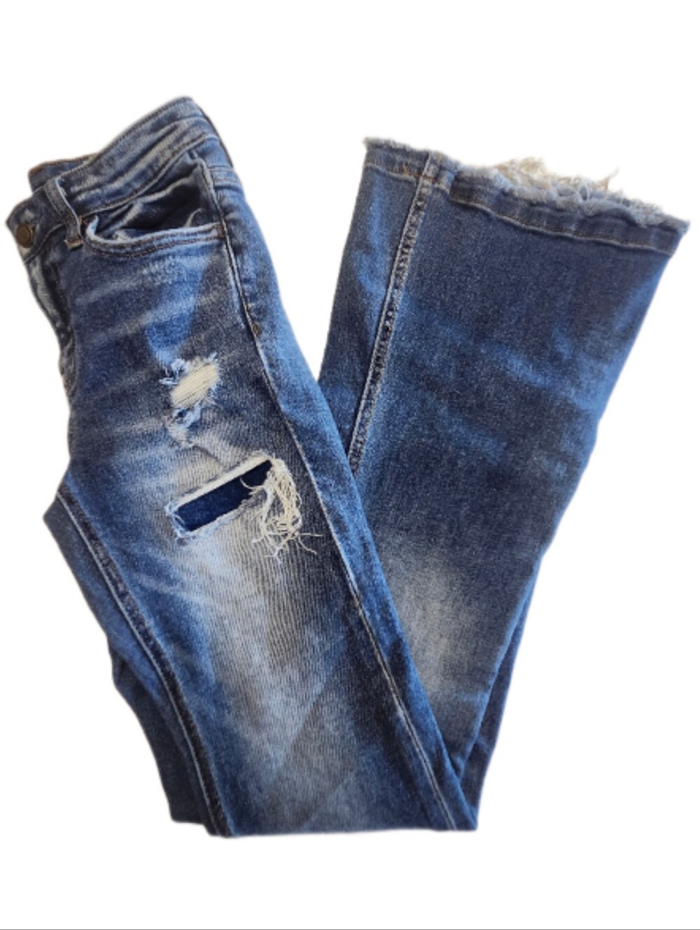 Bridge By GLY Distressed Skinny Flare Leg Jeans, 24